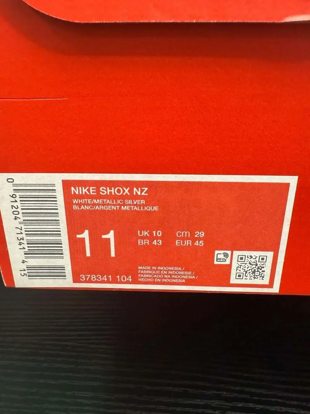 Nike Shox NZ White/Metallic Silver/Red Men’s Size 11 Brand New
